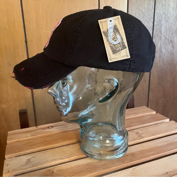 Black Breast Cancer Awareness Pink Ribbon Cap - Picture 10 of 11